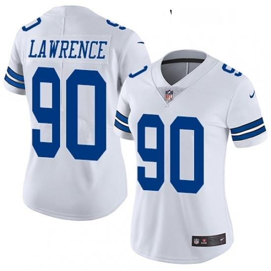 Womens Nike Dallas Cowboys 90 Demarcus Lawrence White Vapor Untouchable Limited Player NFL Jersey