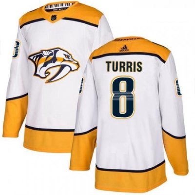 Youth Adidas Nashville Predators 8 Kyle Turris Authentic White Away NHL Jersey