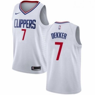 Womens Nike Los Angeles Clippers 7 Sam Dekker Swingman White NBA Jersey Association Edition