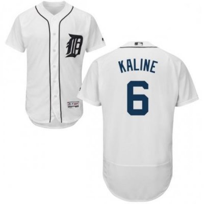 Mens Majestic Detroit Tigers 6 Al Kaline White Home Flex Base Authentic Collection MLB Jersey