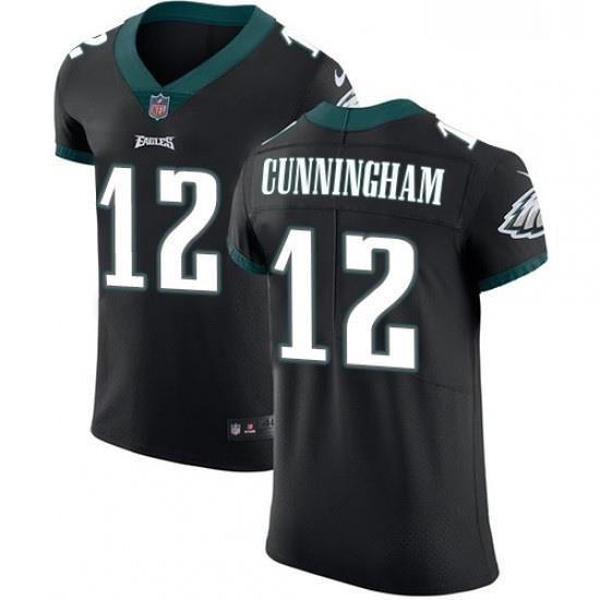 Mens Nike Philadelphia Eagles 12 Randall Cunningham Black Alternate Vapor Untouchable Elite Player NFL Jersey