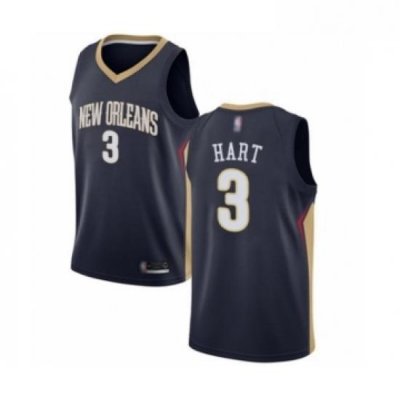 Youth New Orleans Pelicans 3 Josh Hart Swingman Navy Blue Basketball Jersey Icon Edition