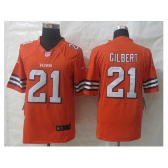 Nike Cleveland Browns 21 Justin Gilbert Orange Limited NFL Jersey