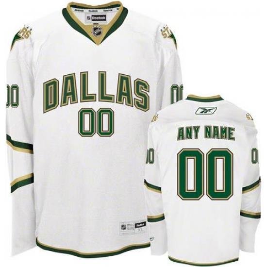 Men Women Youth Toddler White Jersey - Customized Reebok Dallas Stars Third  II