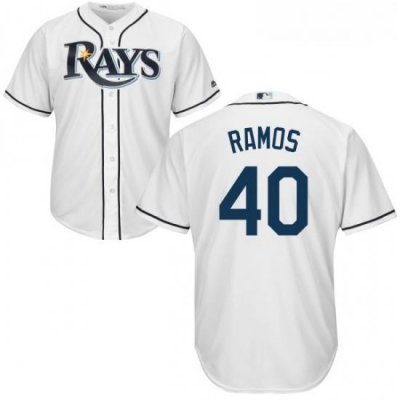 Youth Majestic Tampa Bay Rays 40 Wilson Ramos Authentic White Home Cool Base MLB Jersey