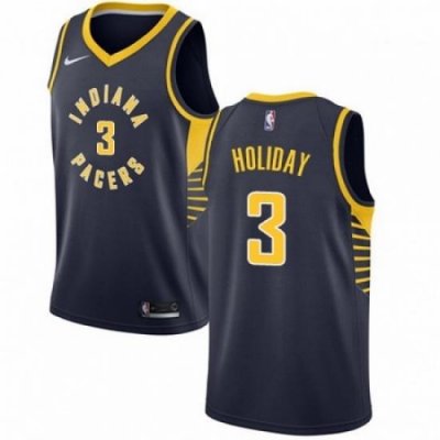 Mens Nike Indiana Pacers 3 Aaron Holiday Swingman Navy Blue NBA Jersey Icon Edition