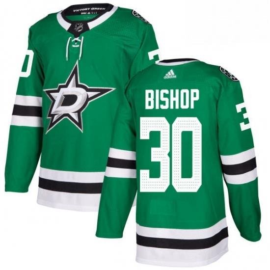 Mens Adidas Dallas Stars 30 Ben Bishop Authentic Green Home NHL Jersey