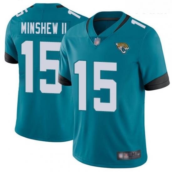 Jaguars #15 Gardner Minshew II Teal Green Alternate Youth Stitched Football Vapor Untouchable Limited Jersey