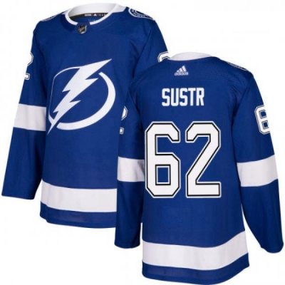 Youth Adidas Tampa Bay Lightning 62 Andrej Sustr Authentic Royal Blue Home NHL Jersey