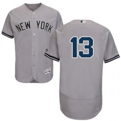 Mens Majestic NeW York Yankees 13 Alex Rodriguez Grey Road Flex Base Authentic Collection MLB Jersey