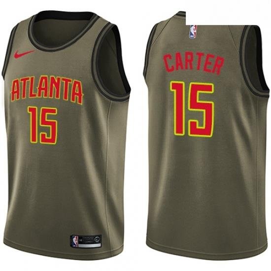 Youth Nike Atlanta Hawks 15 Vince Carter Swingman Green Salute to Service NBA Jersey