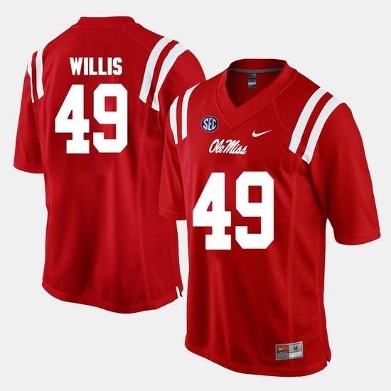 Men Patrick Willis Red Ole Miss Rebels Alumni Football Game Jersey