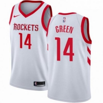 Mens Nike Houston Rockets 14 Gerald Green Swingman White NBA Jersey Association Edition