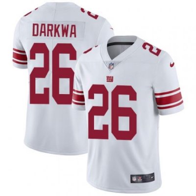 Men Nike Giants #26 Orleans Darkwa White Stitched NFL Vapor Untouchable Limited Jersey