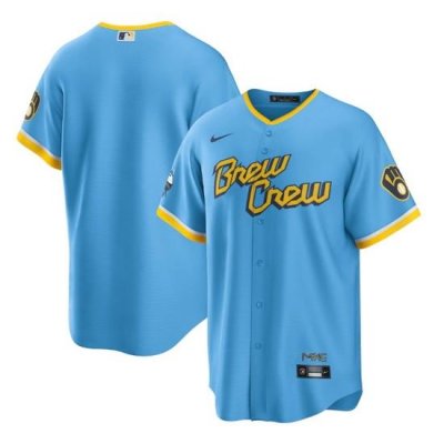 Youth MilWaukee BreWers Blank 2022 PoWder Blue City Connect Stitched Jersey