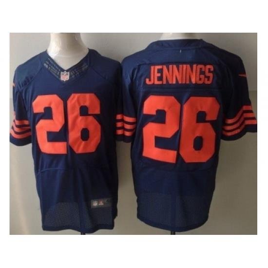 Nike Chicago Bears 26 Tim Jennings Blue Elite Orange Number NFL Jersey