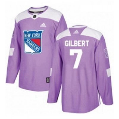 Youth Adidas New York Rangers 7 Rod Gilbert Authentic Purple Fights Cancer Practice NHL Jersey