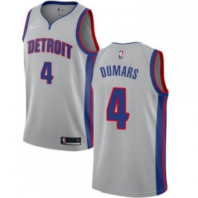 Womens Nike Detroit Pistons 4 Joe Dumars Swingman Silver NBA Jersey Statement Edition