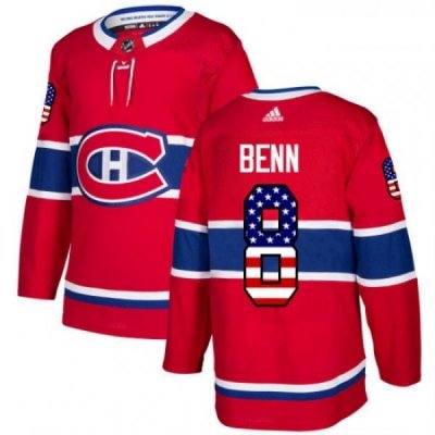 Youth Adidas Montreal Canadiens 8 Jordie Benn Authentic Red USA Flag Fashion NHL Jersey