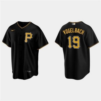 Men Pittsburgh Pirates 19 Daniel Vogelbach Black Cool Base Stitched Jerse