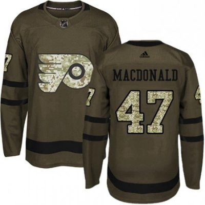 Youth Adidas Philadelphia Flyers 47 Andrew MacDonald Authentic Green Salute to Service NHL Jersey