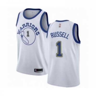 Mens Golden State Warriors 1 DAngelo Russell Authentic White Hardwood Classics Basketball Jersey