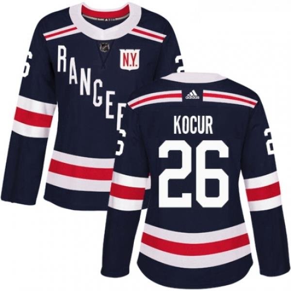 Womens Adidas New York Rangers 26 Joe Kocur Authentic Navy Blue 2018 Winter Classic NHL Jersey