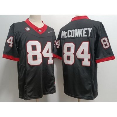 Men #84 Ladd McConkey Georgia Bulldogs F U S E College Black Football Jerseys