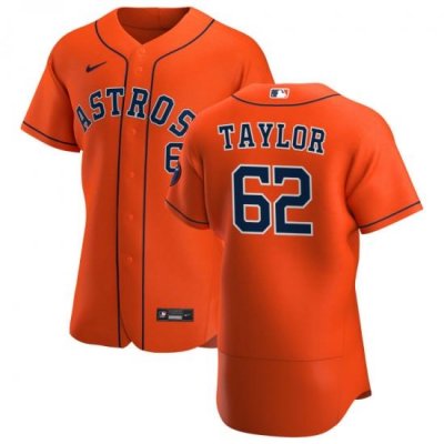 Men Houston Astros 62 Blake Taylor Men Nike Orange Alternate 2020 Flex Base Team MLB Jersey