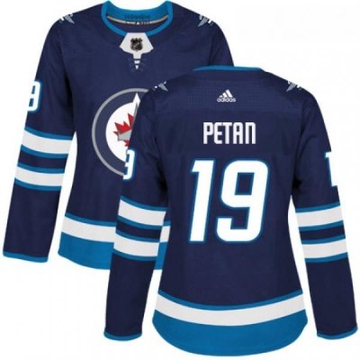 Womens Adidas Winnipeg Jets 19 Nic Petan Premier Navy Blue Home NHL Jersey