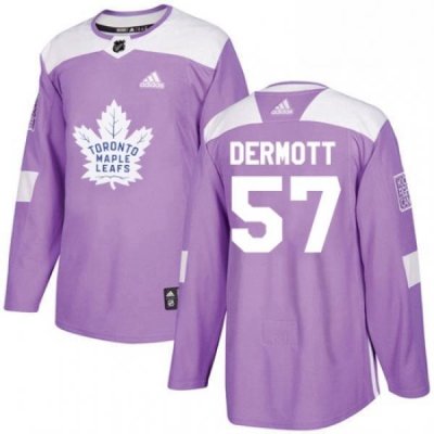 Youth Adidas Toronto Maple Leafs 57 Travis Dermott Authentic Purple Fights Cancer Practice NHL Jersey