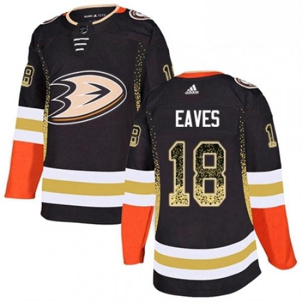 Mens Adidas Anaheim Ducks 18 Patrick Eaves Authentic Black Drift Fashion NHL Jersey