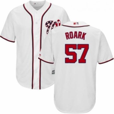 Youth Majestic Washington Nationals 57 Tanner Roark Authentic White Home Cool Base MLB Jersey