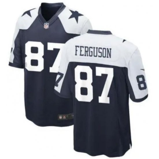 Men Dallas Cowboys 87 Jake Ferguson Navy vapor limited Stitched Jersey