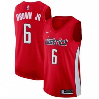 Men Nike Washington Wizards 6 Troy Brown Jr Red NBA Swingman Earned Edition Jersey