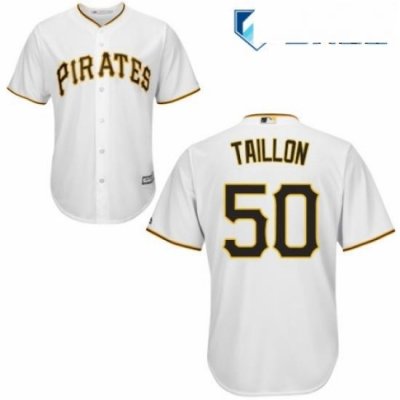 Mens Majestic Pittsburgh Pirates 50 Jameson Taillon Replica White Home Cool Base MLB Jersey