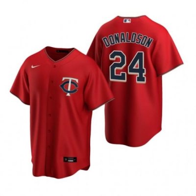 Mens Nike Minnesota TWins 24 Josh Donaldson Red Alternate Stitched Baseball Jersey