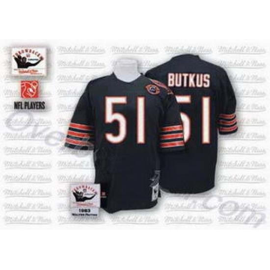 Chicago Bears 51 BUTKUS blue mitchell and ness Jersey