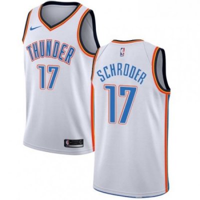 Womens Nike Oklahoma City Thunder 17 Dennis Schroder Swingman White NBA Jersey Association Edition