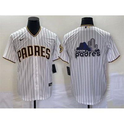 Men San Diego Padres White Team Big Logo Cool Base Stitched Baseball Jersey