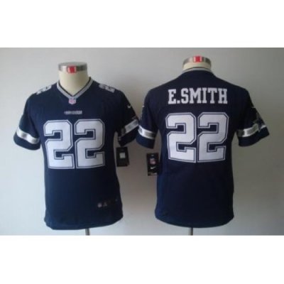 Youth Nike Dallas CoWboys 22# E.SMITH Blue Color Limited Jerseys