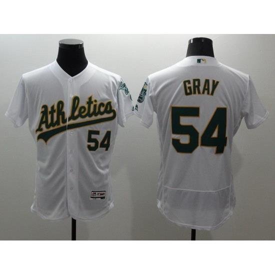 Men Oakland Athletics 54 Gray White Elite 2021 MLB Jerseys