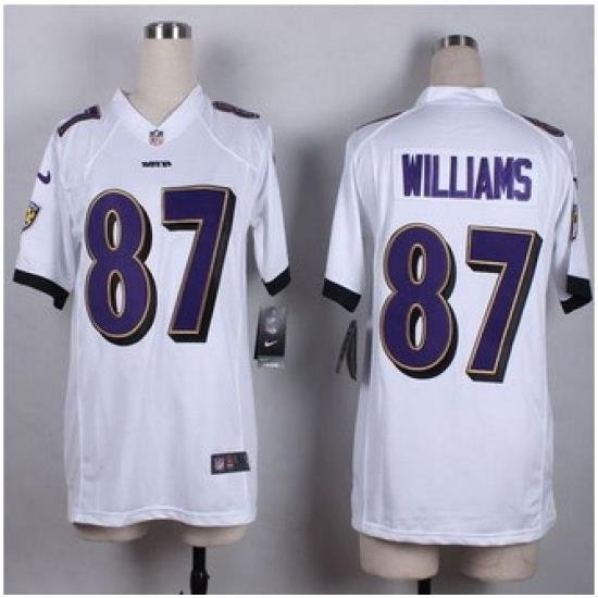 Women New Ravens #87 Maxx Williams White Stitched NFL New Elite Jersey