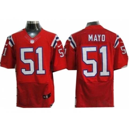 Nike NeW England Patriots 51 Jerod Mayo Red Elite NFL Jersey