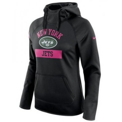 NFL New York Jets Nike Womens Breast Cancer Awareness Circuit Performance Pullover Hoodie Black