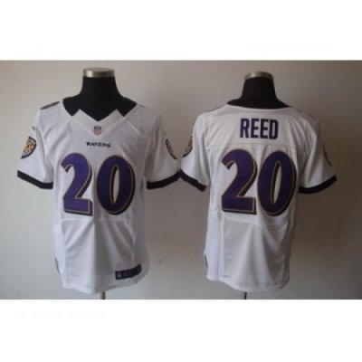 Nike Baltimore Ravens 20 Ed Reed Black White Elite NFL Jersey