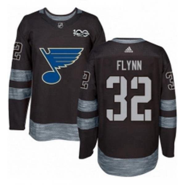 Mens Adidas St Louis Blues 32 Brian Flynn Authentic Black 1917 2017 100th Anniversary NHL Jersey