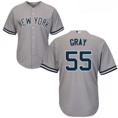 Youth Majestic New York Yankees 55 Sonny Gray Replica Grey Road MLB Jersey