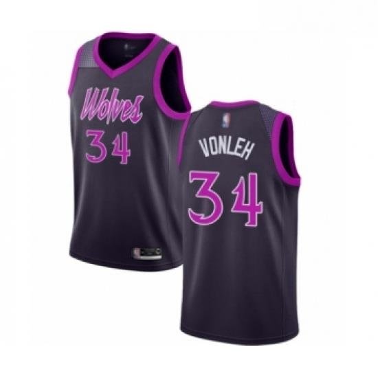 Youth Minnesota Timberwolves 34 Noah Vonleh Swingman Purple Basketball Jersey City Edition