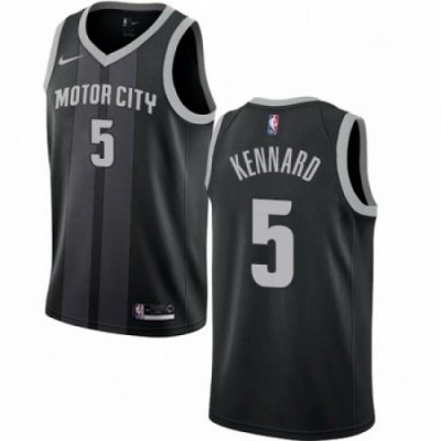 Mens Nike Detroit Pistons 5 Luke Kennard Swingman Black NBA Jersey City Edition